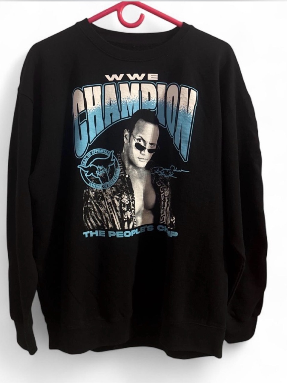 WWE Champion Crewneck Sweatshirt - Black with Blue Graphic